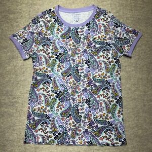 Vera Bradley‎ Paisley Print Pajama T-Shirt Top Purple Lavender Medium NWT